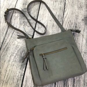 Grey Sonoma Crossbody Bag - Double pouch, Zip Top